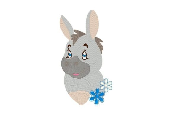 Adorable Donkey Girl Applique