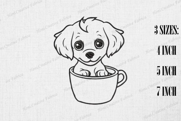 Cute Golden Retriever Dog in Coffee Cup