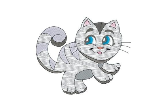 Cute Kitty Cat Boy Applique