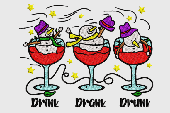 Cute Snowmen in Cocktail Glasses