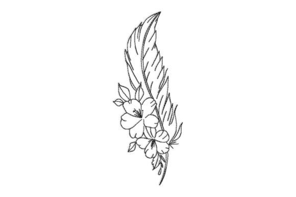 Feather with Flowers