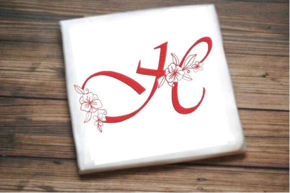 H Floral Monogram Letter