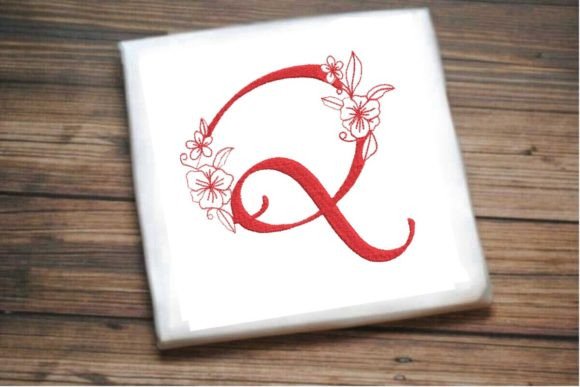 Q Floral Monogram Letter